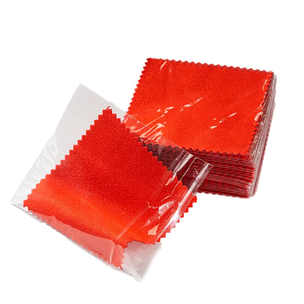 50Pcs Individually Silver Cleaner Polishing Jewelry Cloth Napkin Tarnish Remover Tool with Package Ornaments for Silverware Gold